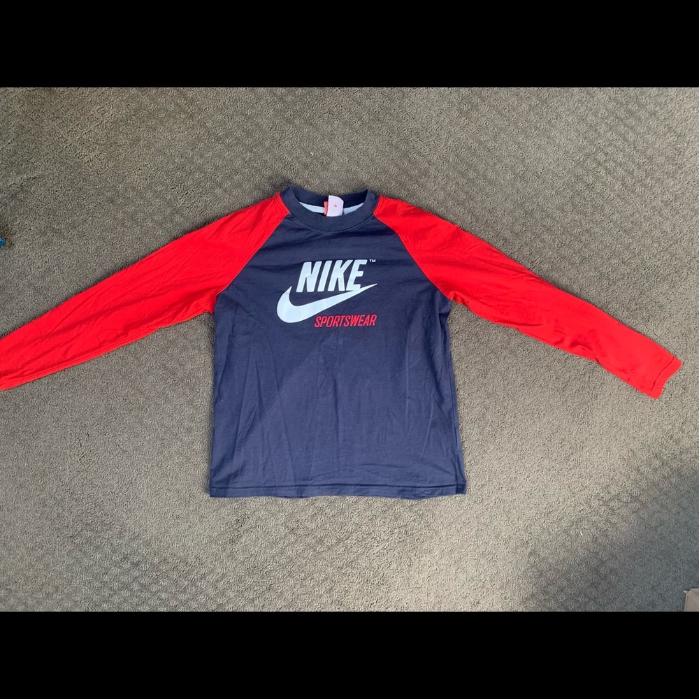 Nike Blue &Red Long Sleeve Shirt Size M